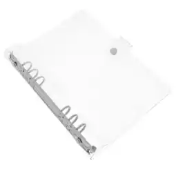 Walmart GOOHOCHY White PVC Mini Binder with Transparent Cover for Home Use 1.5 Inch Loose Leaf Binder Rings offer