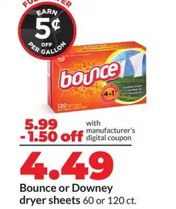 Hy-Vee Bounce or Downey dryer sheets offer