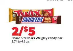 Hy-Vee Share Size Mars Wrigley candy bar offer