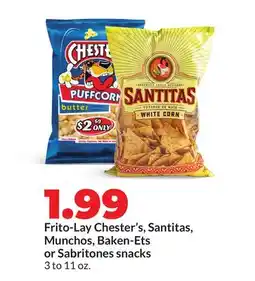 Hy-Vee Frito-Lay Chester's, Santitas, Munchos, Baken-Ets or Sabritones snacks offer