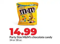 Hy-Vee Party Size M & M' s chocolate candy offer