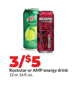 Hy-Vee Rockstar or AMP energy drink offer