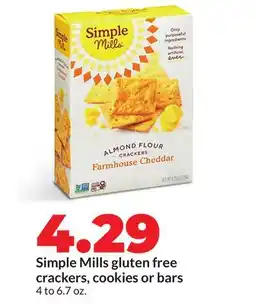 Hy-Vee Simple Mills gluten free crackers, cookies or bars offer