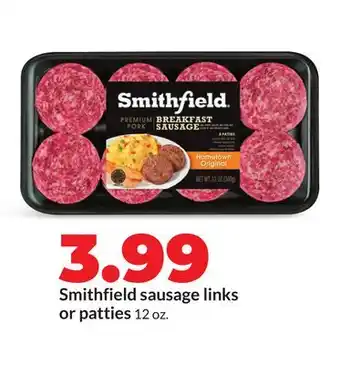 Hy-Vee Smithfield sausage links or patties offer