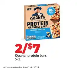 Hy-Vee Quaker protein bars offer