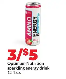 Hy-Vee Optimum Nutrition sparkling energy drink offer