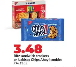 Hy-Vee Ritz sandwich crackers or Nabisco Chips Ahoy! cookies offer