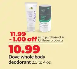 Hy-Vee Dove whole body deodorant offer