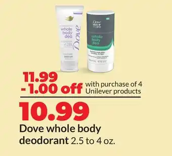 Hy-Vee Dove whole body deodorant offer