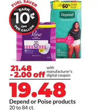 Hy-Vee Depend or Poise products offer