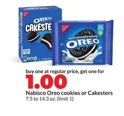 Hy-Vee Nabisco Oreo cookies or Cakesters offer
