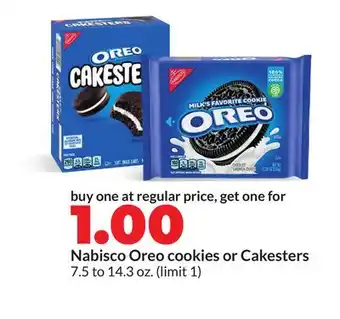 Hy-Vee Nabisco Oreo cookies or Cakesters offer