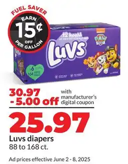 Hy-Vee Luvs diapers offer