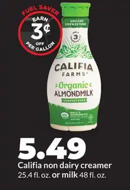Hy-Vee Califia Farms non dairy creamer 25.4 fl. oz. or milk 48 fl. oz offer