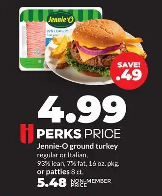 Hy-Vee Jennie-O ground turkey regular or Italian% lean offer