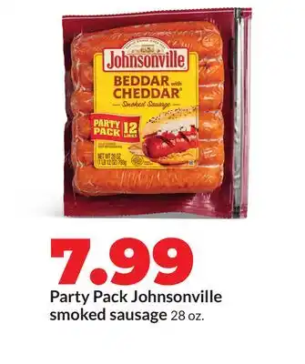 Hy-Vee Party Pack Johnsonville smoked sausage offer