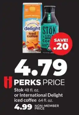 Hy-Vee Stok or International Delight Iced Coffee offer