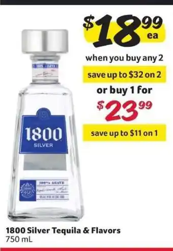 Winn Dixie 1800 Silver Tequila & Flavors offer