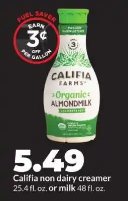 Hy-Vee Califia non dairy creamer or milk offer