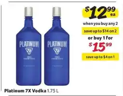 Winn Dixie Platinum 7x Vodka offer