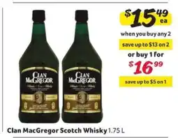 Winn Dixie Clan MacGregor Scotch Whisky offer