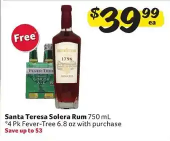 Winn Dixie Santa Teresa Solera Rum offer