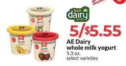 Hy-Vee AE Dairy whole milk yogurt offer