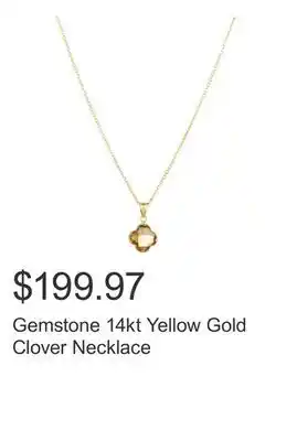 Costco Gemstone 14kt Yellow Gold Clover Necklace offer
