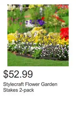 Costco Stylecraft Flower Garden Stakes 2-pack offer