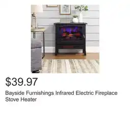 Costco Bayside Furnishings Infrared Electric Fireplace Stove Heater offer