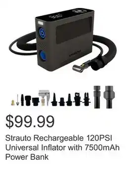 Costco Strauto Rechargeable 120PSI Universal Inflator with 7500mAh Power Bank offer