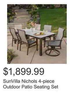 Costco SunVilla Nichols 4-piece Outdoor Patio Seating Set offer