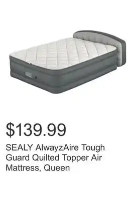 Costco SEALY AlwayzAire Tough Guard Quilted Topper Air Mattress, Queen offer