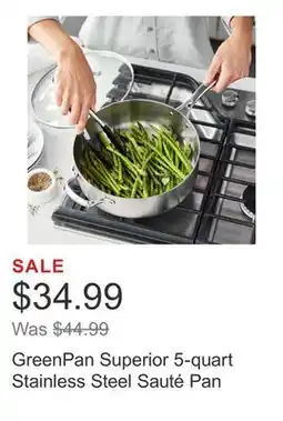 Costco GreenPan Superior 5-quart Stainless Steel Sauté Pan offer