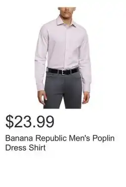 Costco Banana Republic Men's Poplin Dress Shirt offer