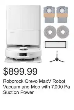 Costco Roborock Qrevo MaxV Robot Vacuum and Mop with 7,000 Pa Suction Power offer