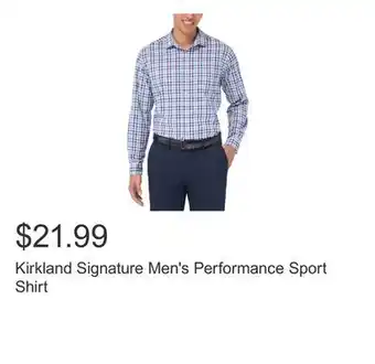 Costco Kirkland Signature Men's Performance Sport Shirt offer