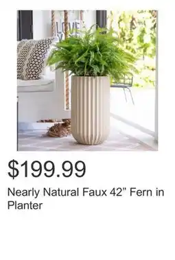 Costco Nearly Natural Faux 42 Fern in Planter offer