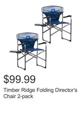 Costco Timber Ridge Folding Director's Chair 2-pack offer