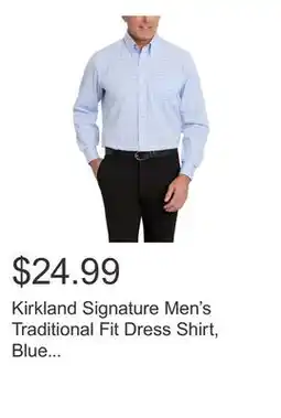 Costco Kirkland Signature Men's Traditional Fit Dress Shirt, Blue Turquoise Plaid offer