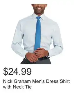 Costco Nick Graham Men's Dress Shirt with Neck Tie offer