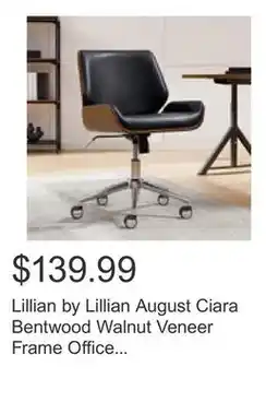 Costco Lillian by Lillian August Ciara Bentwood Walnut Veneer Frame Office Chair offer