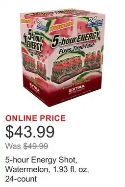 Costco 5-hour Energy Shot, Watermelon, 1.93 fl. oz, 24-count offer
