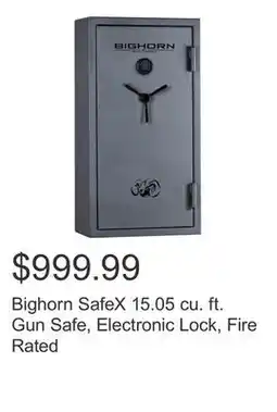 Costco Bighorn SafeX 15.05 cu. ft. Gun Safe, Electronic Lock, Fire Rated offer