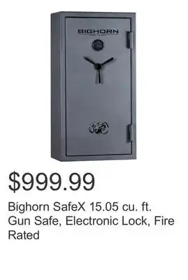 Costco Bighorn SafeX 15.05 cu. ft. Gun Safe, Electronic Lock, Fire Rated offer