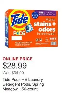 Costco Tide Pods HE Laundry Detergent Pods, Spring Meadow, 156-count offer