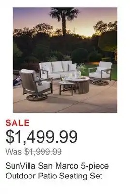 Costco SunVilla San Marco 5-piece Outdoor Patio Seating Set offer