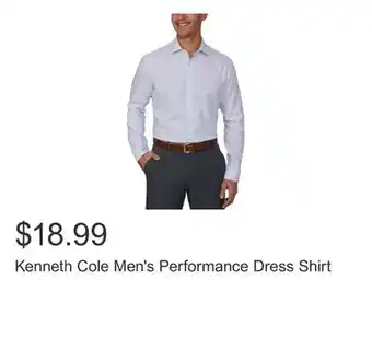 Costco Kenneth Cole Men's Performance Dress Shirt offer