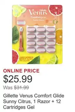 Costco Gillette Venus Comfort Glide Sunny Citrus, 1 Razor + 12 Cartridges Gel offer