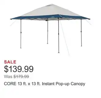 Costco CORE 13 ft. x 13 ft. Instant Pop-up Canopy offer